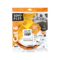 Patch Cord U/UTP CAT6 CMX 1,50 m Halloween (Laranja/Preto) - SOHOPLUS (35120216) - 8339