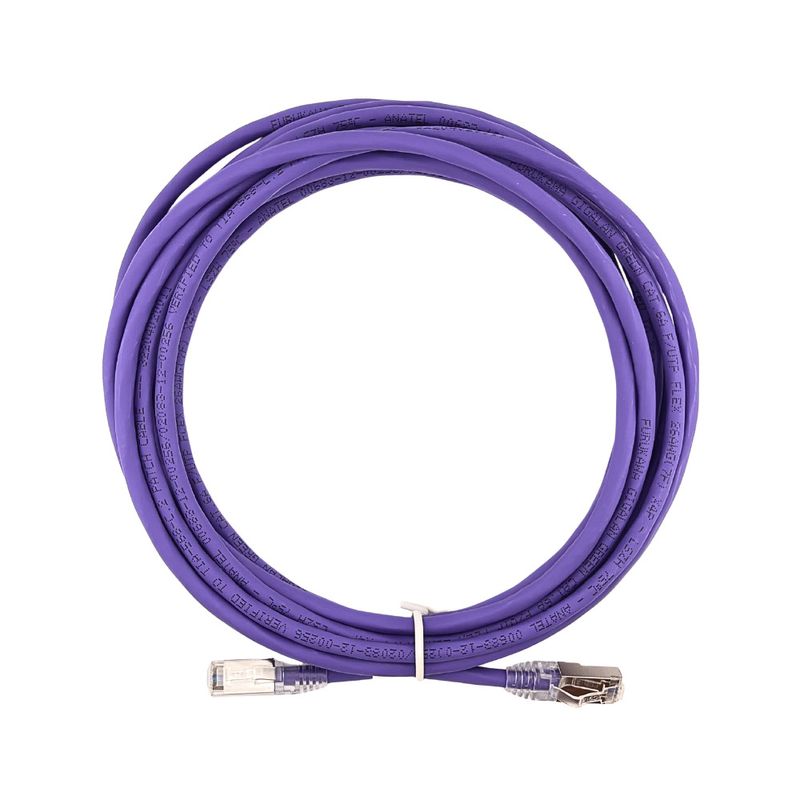 Patch cord f/utp cat6a lszh 5,0 mts roxo blindado (35085553) gigalan green