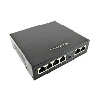 Switch 6 portas (4 PoE) 10/100 - Tomate MTV-744 -  PoE 65 W, modos 100 m/250 m - 8372