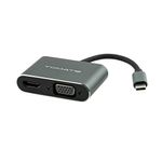 Adaptador tipo c multifuncional 4 em 1 - hdmi + vga + usb 3.0 + pd 87w 4k - mtv-728