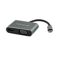 Adaptador USB-C 4 em 1 (HDMI + VGA + USB 3.0 + PD 87W) 4K - Tomate MTV-728 - 8415
