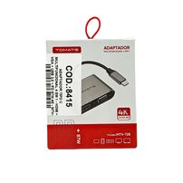 Adaptador USB-C 4 em 1 (HDMI + VGA + USB 3.0 + PD 87W) 4K - Tomate MTV-728 - 8415
