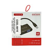 Adaptador USB 2.0 para HDMI/VGA - 4K 30Hz (HDMI), 1080p 60Hz (VGA) - Tomate MTV-731 - 8416