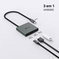 Hub USB-C 3 em 1 (HDMI 4K 60Hz, USB 3.0 5 Gbps, PD 100 W) - TP-Link UH3020C - 8422