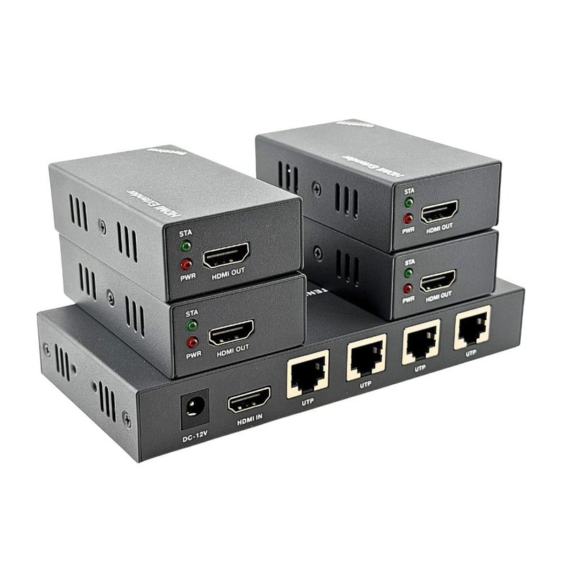 Splitter extensor hdmi pro 1x4 via utp 50m poe