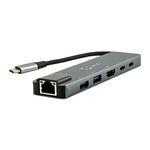Adaptador tipo c 6 em 1 - hdmi / rede giga / usb 3.0 / usb 2.0 / 2 portas pd 87w - lt-g601