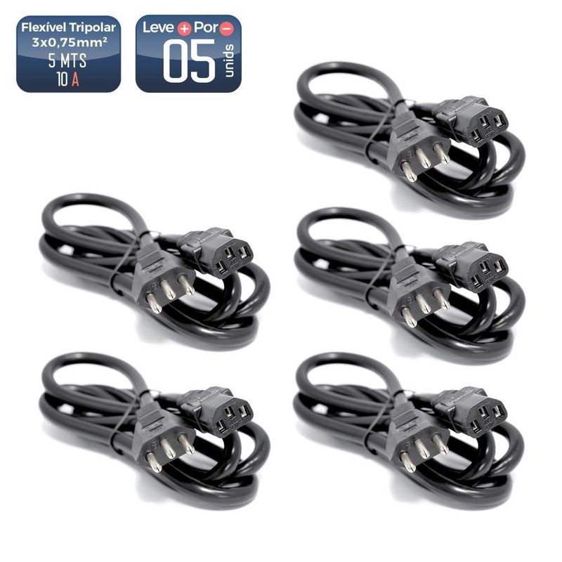 Cabo de forca novo padrao 5,0mts 5 unidades