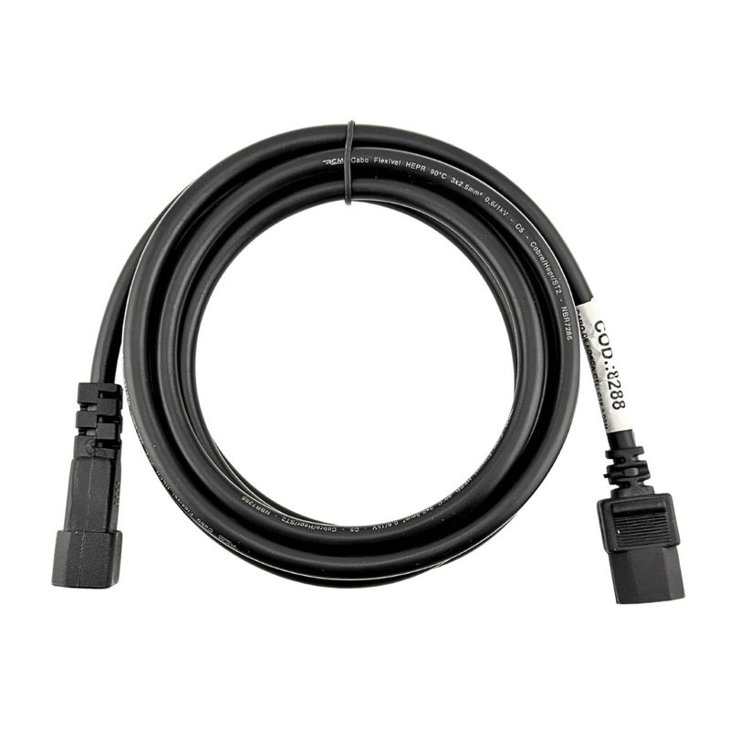 Cabo de forca c14 / c15 3,00m 20a (3x2,5mm )