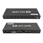 Controlador de video wall hdmi 3x3 : 9 saidas hdmi 4k /1 entrada dvl / 1 entreda hdcp 1.4 e 1 entrada hdmi - mvw-313a