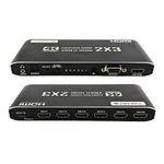 Controlador de video wall hdmi 2x3 : 6 saidas hdmi 4k /1 entrada dvl e 1 entrada hdmi - mvw-213a