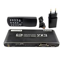 Controlador de Video Wall HDMI 2x3 — 6 Saídas HDMI 4K - Entradas HDMI/DVI - Tomate - Modelo MVW-213A - 8429