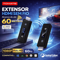 Extensor HDMI Sem Fio Tomate MHD-1052W 60 Metros Full HD 1080p 60Hz - 8466