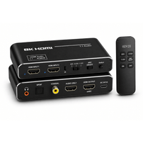Extrator de Áudio HDMI 8K ARC/eARC 2x1 com Controle - Dolby Atmos 7.1 - 8442