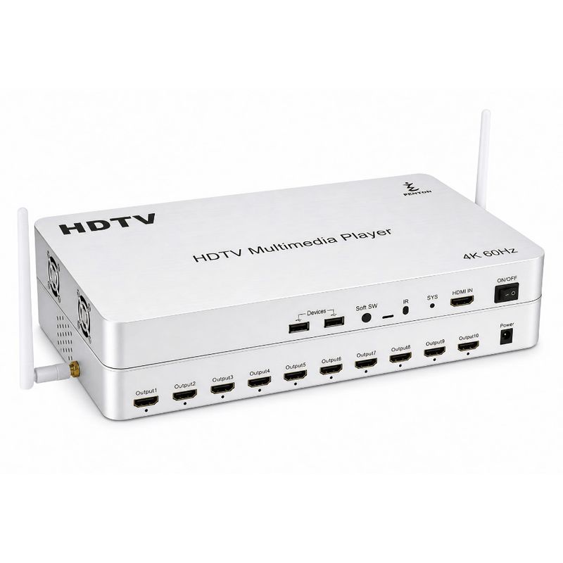 Distribuidor hdmi 1x10 4k com media player android wi-fi usb sd card 2 usb - 8445