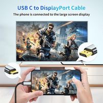 Cabo Adaptador USB Tipo-C para DisplayPort Macho 8K 60Hz 1,8m Tomate MCB-055 - 8498