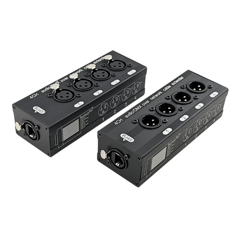 Extensor xlr macho/femea via rj45 - 4 canais