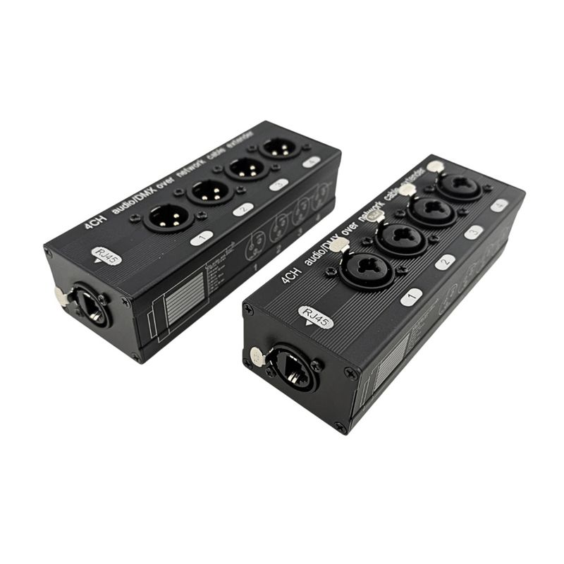 Extensor xlr macho para xlr femea/p10 via rj45 - 4 canais