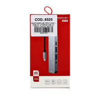 Hub USB-C 5 em 1 com HDMI 4K, USB 3.0, USB 2.0, PD 87W e P2 Tomate MTV-615 - 8525