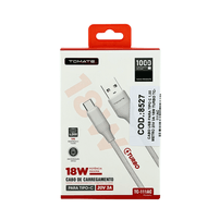 Cabo USB-A para USB-C Turbo 18W 20v 1 m Branco Tomate TC-111AC - 8527