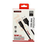 Cabo USB-A para USB-C Turbo 18W 20v 3A 1 m Preto Tomate TC-111AC - 8543