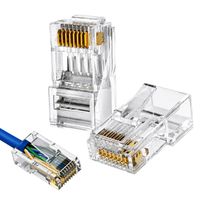 Conector RJ45 Macho 8P8C Cat6/Cat6A para Cabo 23 AWG com 100 Unidades Exbom CONT-RJ45C6P100 - 8519