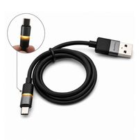 Cabo USB-A para USB-C 2,4A 18W com LED de 1 Metro Preto Tomate TC-221AC - 8545