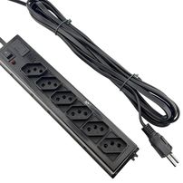 Filtro de Linha Bivolt 6 Tomadas 10A Cabo 5 Metros Preto Transcolor FLP6.5 - 8110