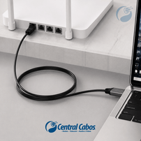 Cabo Adaptador de Rede USB-C para RJ45 Gigabit 10/100/1000 Mbps 1,5 m Tomate MWI-010 - 8523