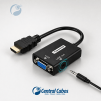 Cabo Adaptador HDMI para VGA Full HD 1080p 60 Hz com Áudio P2 20 cm Tomate MTV-712 - 8526