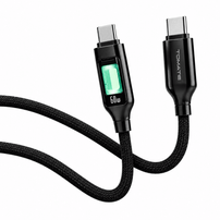 Cabo USB-C para USB-C 1 Metro 60W 3A Turbo com LED TC-507CC Preto - 8576