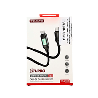 Cabo USB-C para USB-C 1 Metro 60W 3A Turbo com LED TC-507CC Preto - 8576