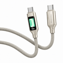 Cabo USB-C para USB-C 1 Metro 60W 3A Turbo com LED TC-507CC Cinza - 8578
