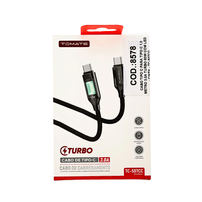 Cabo USB-C para USB-C 1 Metro 60W 3A Turbo com LED TC-507CC Cinza - 8578