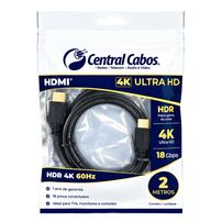 Cabo HDMI 2.0 4K HDR 60Hz 18Gbps 30AWG 2 - Metro Central Cabos - 2802