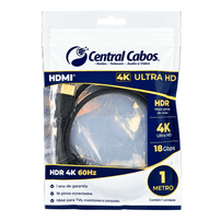 Cabo HDMI 2.0 4K HDR 60Hz 18Gbps 32AWG 1- Metro Central Cabos - 2801