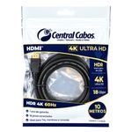 Cabo hdmi 2.0 - 4k hdr 19p - 28awg - 10m