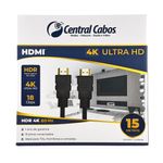 Cabo hdmi 2.0 - 4k hdr 19p - 26awg - 15m