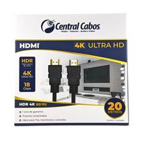 Cabo HDMI 2.0 4K HDR 60Hz 18Gbps 26AWG 20 - Metro Central Cabos - 2820